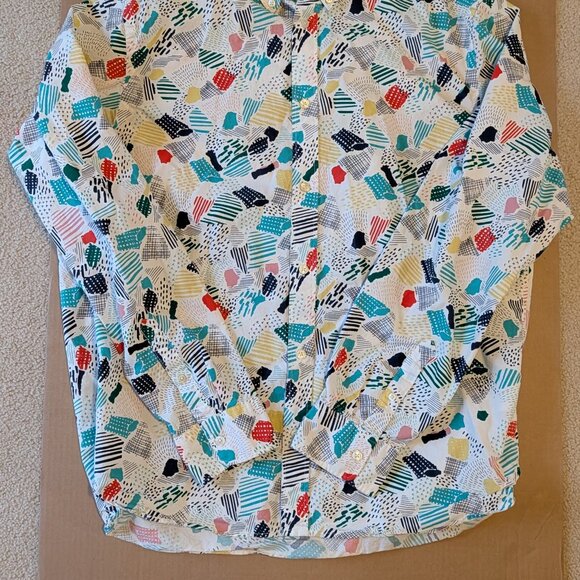 Label Of Graded Goods Button Down Shirt - Cool Print - Picture 2 of 5